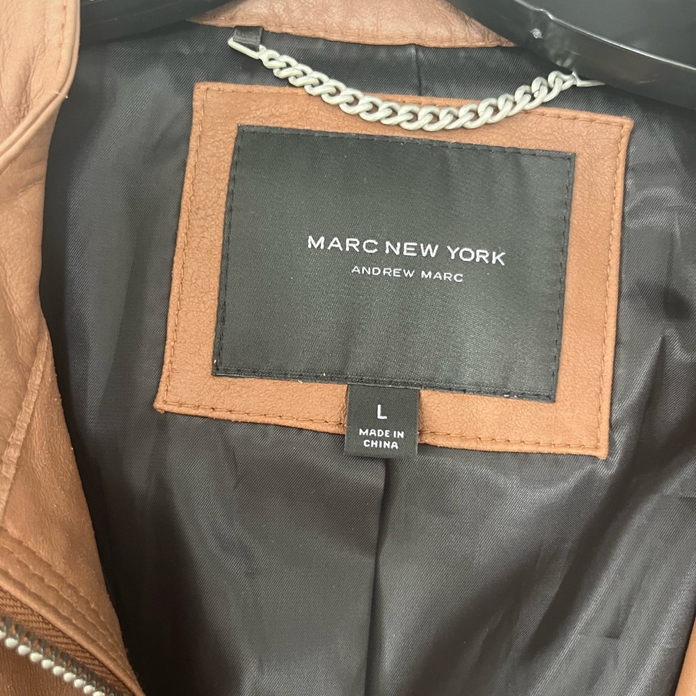 Marc New York by Andrew Marc Tan Leather Jacket Size Large - Picture 3 of 7